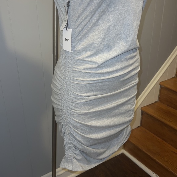 Grey Ruched Bodycon Dress - Picture 3 of 7